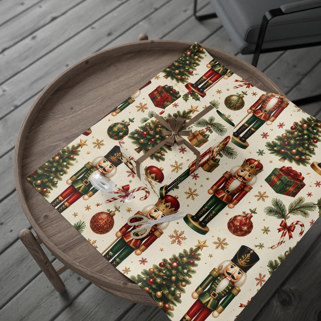 Christmas Tree & Ornament Wrapping Paper Roll — Festive Holiday Gift Wrap