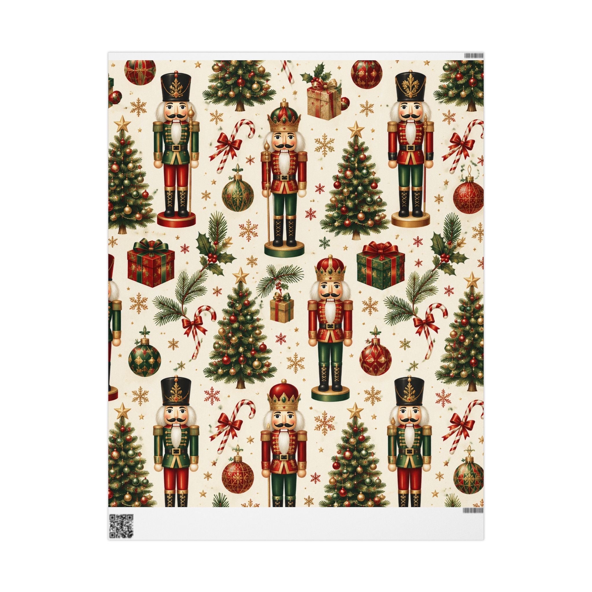 Christmas Tree & Ornament Wrapping Paper Roll — Festive Holiday Gift Wrap