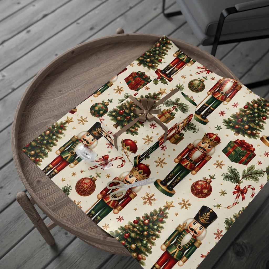 Christmas Tree & Ornament Wrapping Paper Roll — Festive Holiday Gift Wrap