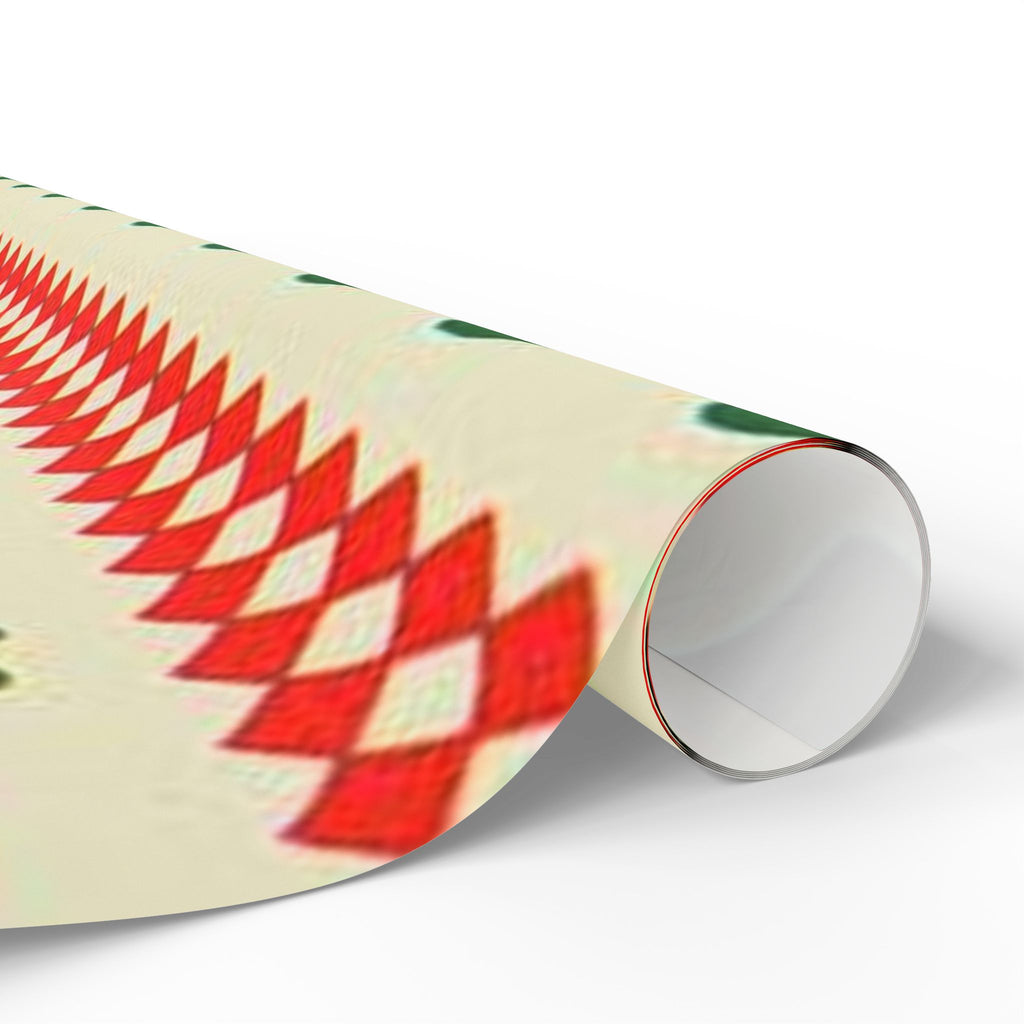 Christmas Pattern Wrapping Paper Roll – Red & Green Holiday Striped Gift Wrap