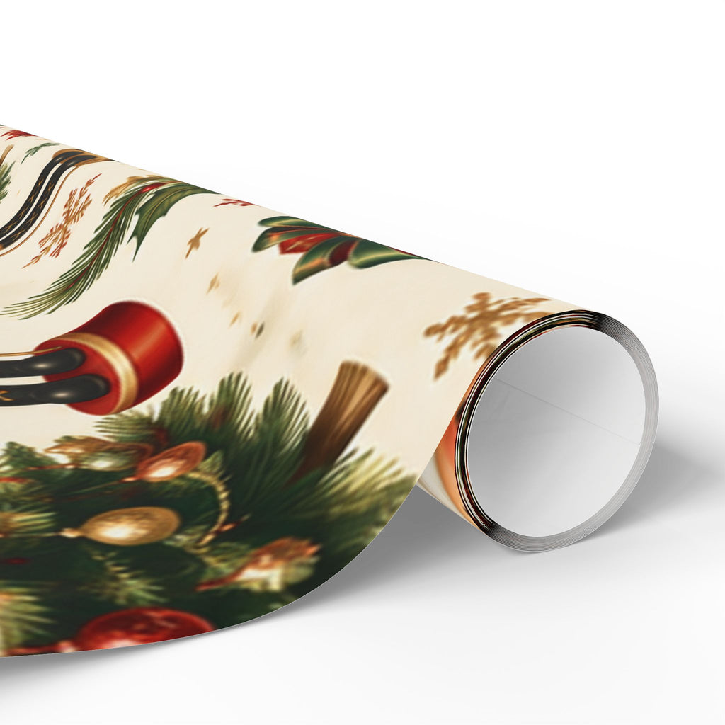 Christmas Tree & Ornament Wrapping Paper Roll — Festive Holiday Gift Wrap