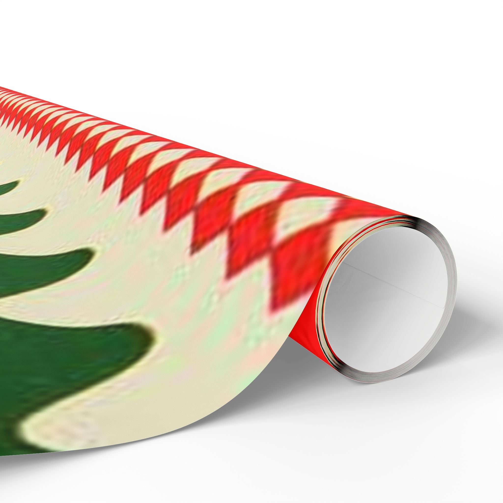 Christmas Pattern Wrapping Paper Roll – Red & Green Holiday Striped Gift Wrap