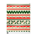 Christmas Pattern Wrapping Paper Roll – Red & Green Holiday Striped Gift Wrap