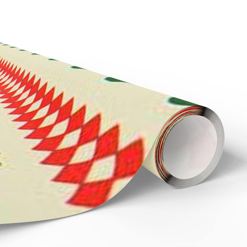 Christmas Pattern Wrapping Paper Roll – Red & Green Holiday Striped Gift Wrap