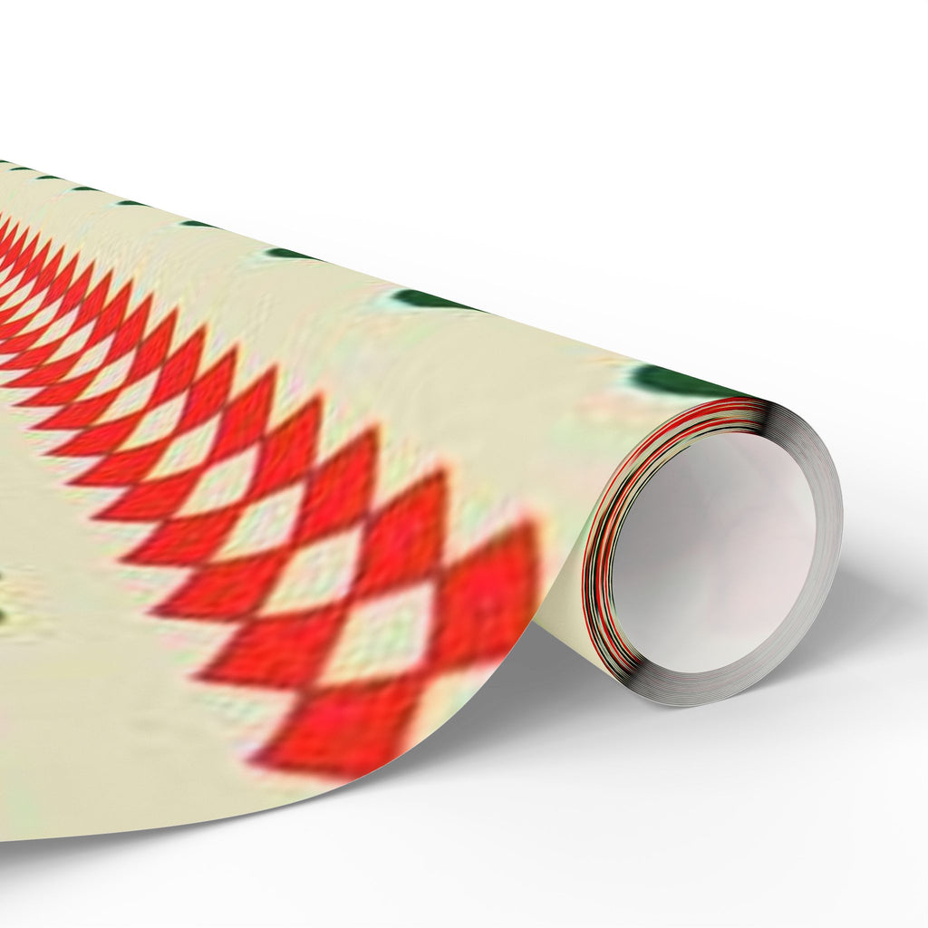 Christmas Pattern Wrapping Paper Roll – Red & Green Holiday Striped Gift Wrap