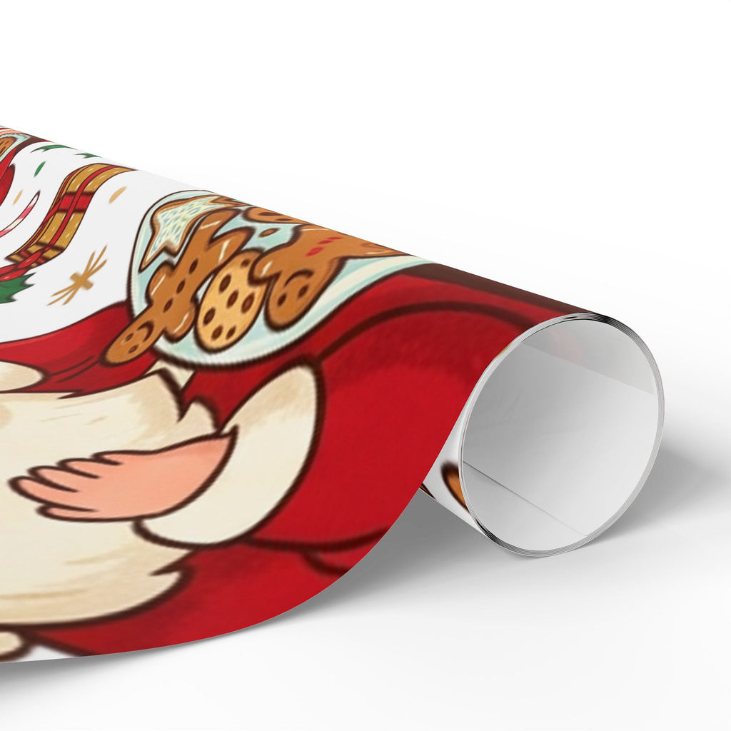 Christmas Santa Cookie Wrapping Paper Roll — Festive Holiday Gift Wrap