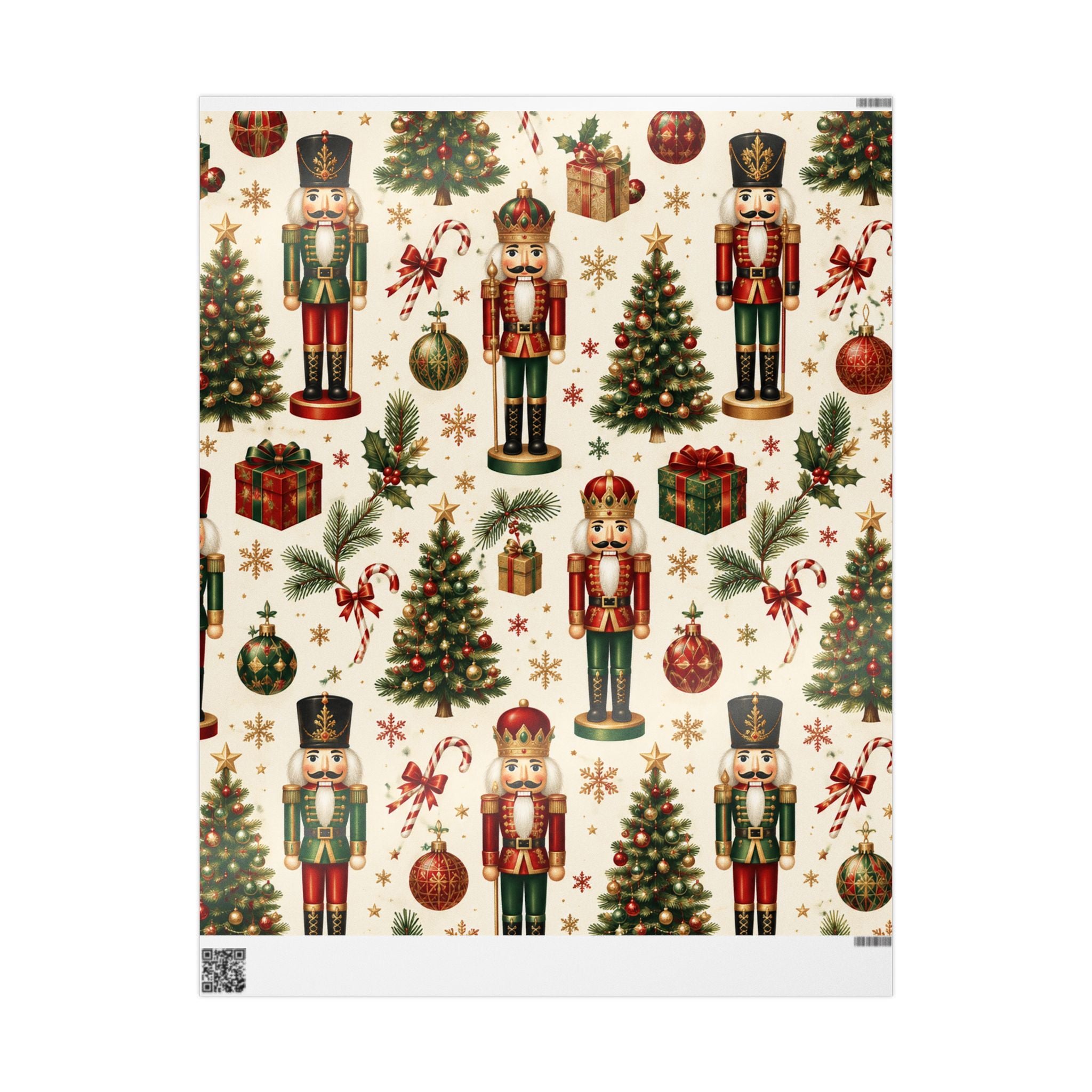 Christmas Tree & Ornament Wrapping Paper Roll — Festive Holiday Gift Wrap