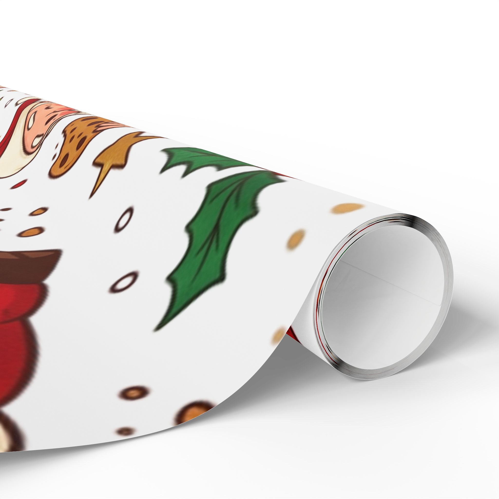 Christmas Santa Cookie Wrapping Paper Roll — Festive Holiday Gift Wrap