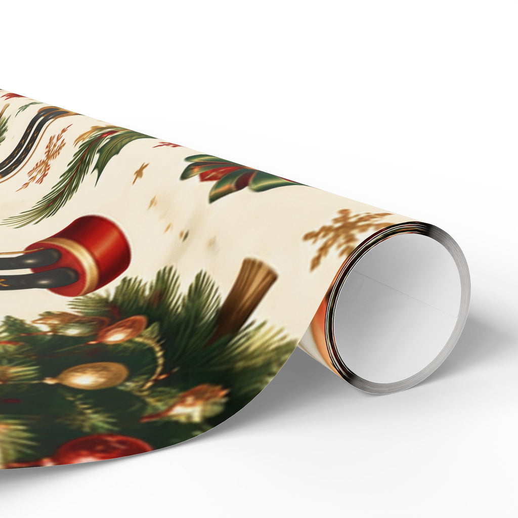 Christmas Tree & Ornament Wrapping Paper Roll — Festive Holiday Gift Wrap