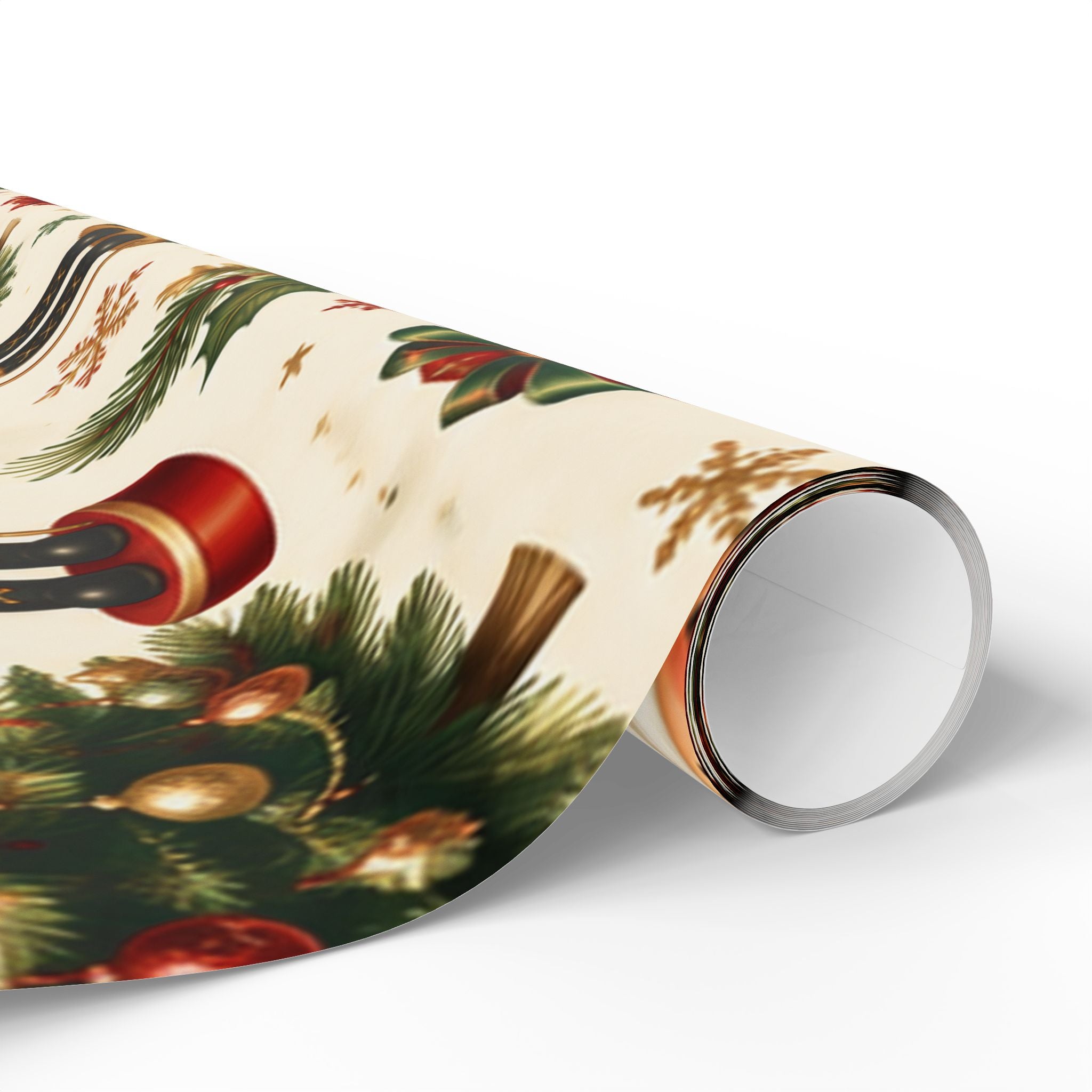 Christmas Tree & Ornament Wrapping Paper Roll — Festive Holiday Gift Wrap
