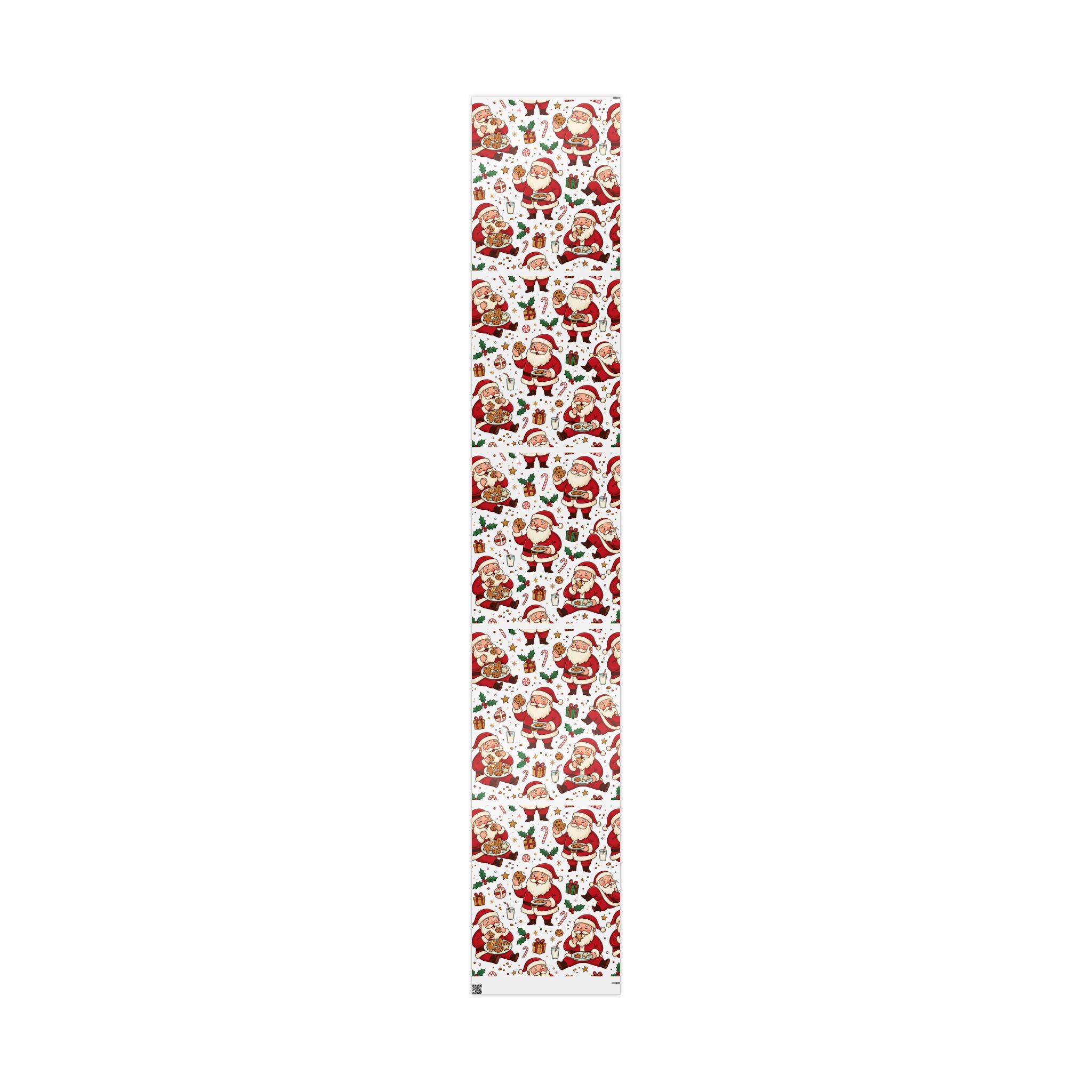 Christmas Santa Cookie Wrapping Paper Roll — Festive Holiday Gift Wrap
