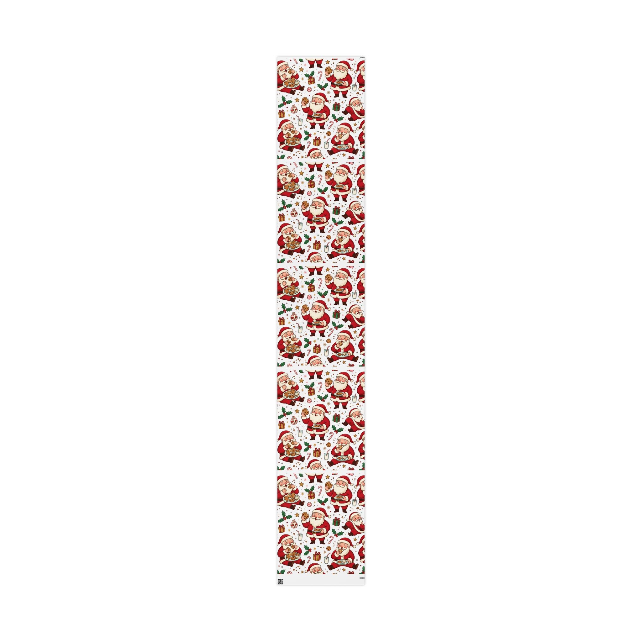 Christmas Santa Cookie Wrapping Paper Roll — Festive Holiday Gift Wrap