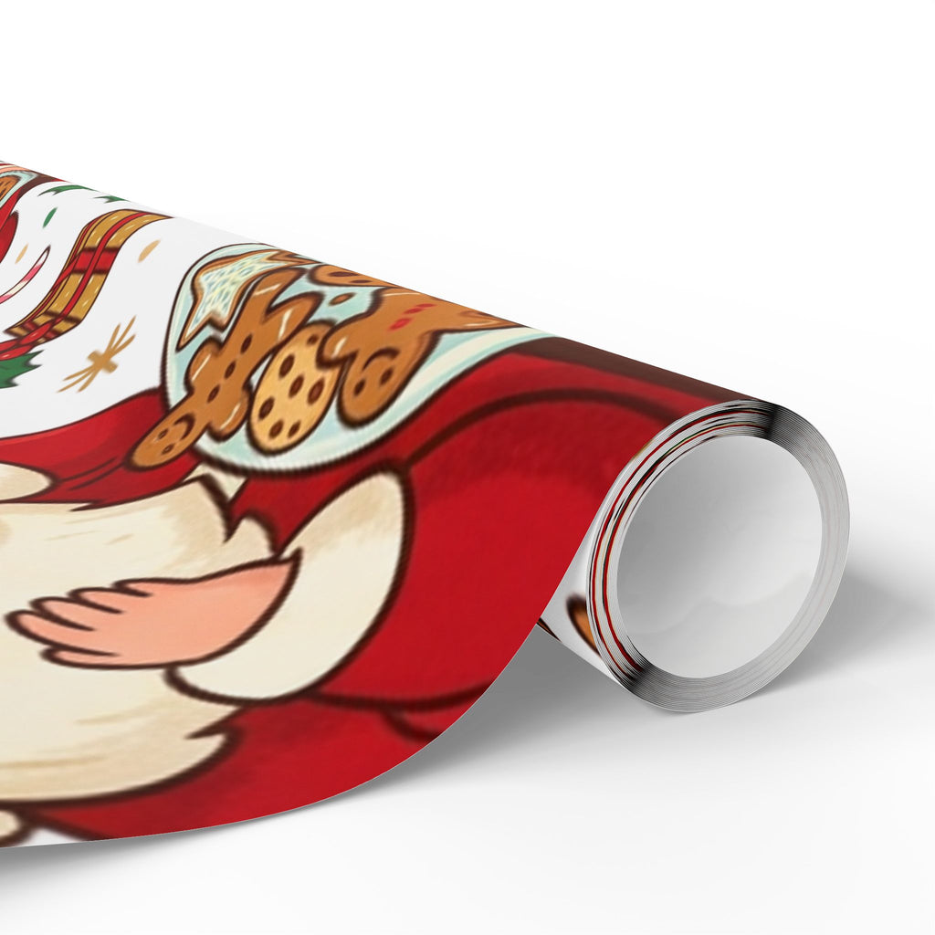 Christmas Santa Cookie Wrapping Paper Roll — Festive Holiday Gift Wrap