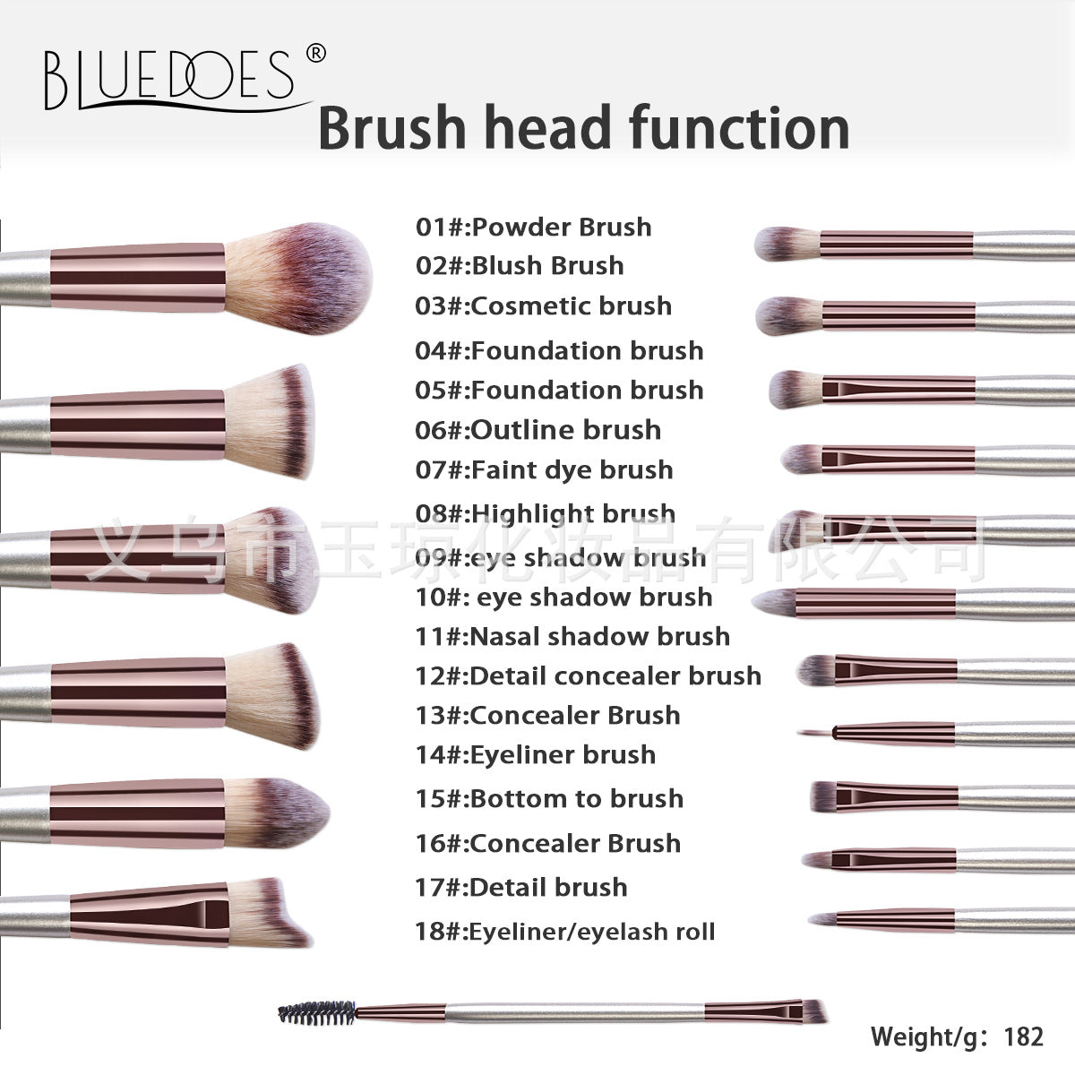 18-Piece Luxury Makeup Brush Collection with Storage Bag